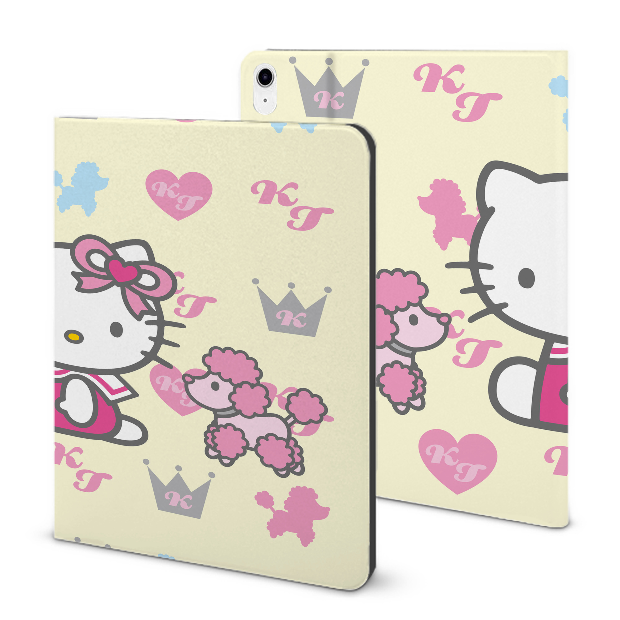 （画像用） Hello Kitty ハローキティ IPad ケース ブック型 PUレザー TPU 耐衝撃 軽量 薄型 ペン収納なし 全面保護 IPad 各モデル対応
